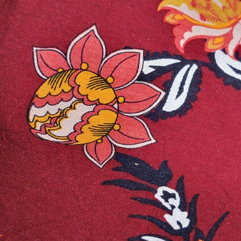 Levaca Dress Women's Medium Red Floral Pockets Casual Jersey Stretch Flowy NWT - Picture 3 of 9